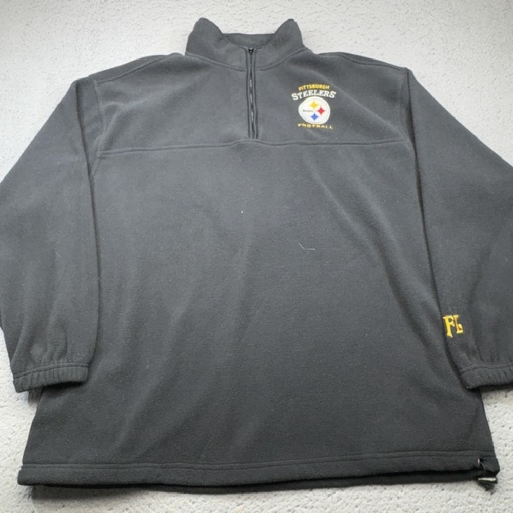 Pittsburgh Steelers Sweater Mens XL Black NFL Football‎ 1/4 Zip Fleece NFL